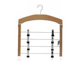 Dark Multifunctional Wooden Hanger for Sale with Metal Clips