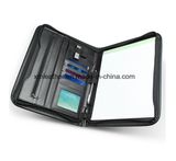 PU Leather Zippered Portfolio Office File Folder