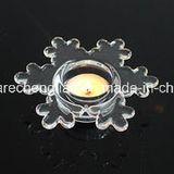 Christmas Decoration Clear Snow Flake Glass Tea Light Votive Candle Holder (ZT-103)