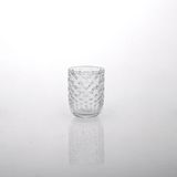 Round Diamond Candle Holder Glass