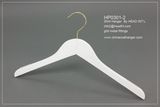 White Top Hanger Flat Body Shirt Hanger Wood for Wholesale