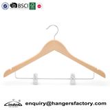 Audited Supplier Lindon Adjustable Grip Clips Wood Hanger for Clothes