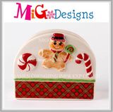 Enjoyable Christmas Ginger Bread Ceramic Napkin Holder Decoration