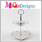 Double Tier Cake Stand Wedding Printing Ceramic Plate