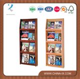 4-Tiered Wooden Magazine Rack with 8 Pockets