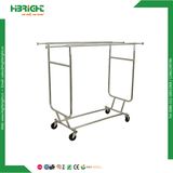 Single Collapsible Rolling Garment Rack for Storage