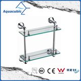 Wall Mount 2 Tier Chromed Glass Shelf (AA6920)