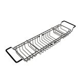 Extendable Bathtub Rack Bathroom Storage Polished Metal Bathtub Caddy