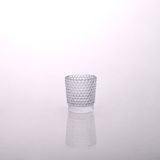 Small Pressed Embossment DOT Candle Holder Glass