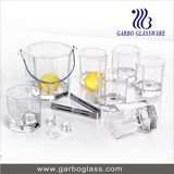 7PCS Summer Ice Bucket Set with 6PCS Glass Tumbler