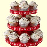 Red Color Paper Cardboard Cupcake Display Box with Custom Printing