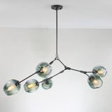 Modern Clear Glass Ball Iron Decoration Restaurant Chandelier Lighting