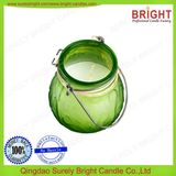 Outdoor Used Hanging Glass Jar Candle with Handle