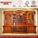 Home Furniture Solid Oak Wine Cabinet Wooden Wine Rack (GSP9-038)