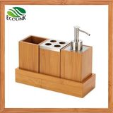 Bamboo Bathroom Accessories Bamboo Soap Dispensor Bathroom Set
