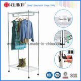 Adjustable Shelf Chrome Home Garment Rack with Nylon Wheel