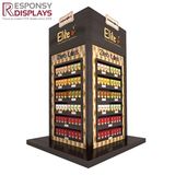 6 Layers Large Size Floor Wood Coffee Display Shelf with Light
