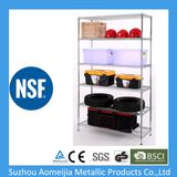 New 6 Tier Layer Shelf Adjustable Wire Metal Shelving Rack Chrome
