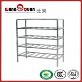 Supermarket Rack Tube 5 Tier Stainless Steel Slatted Shelf