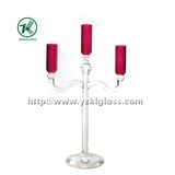 Red Glass Candle Holder for Home Decoration (10*19.5*34)