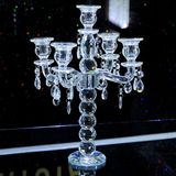 2018 K9 Crystal 5 Arm Crystal Candle Holders Centerpieces Candelabra for Wedding Decoration