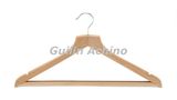 Natural Wooden Coat Hangers with Non Slip Square Bar (WS401)