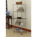 Mobile 5 Shelf Sturdy Powder Coated Metal Household Storage Rack with Knock Down Style