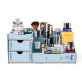Wooden DIY Desk Organizer with Drawers and Multi Dividers D9122