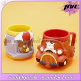 Kids 3D Plastic Soft PVC Cartoon Drinking Cups