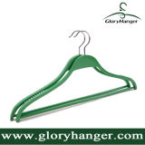 Antiskid Green Plywood Hanger with Trousers Rod