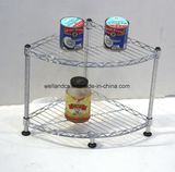 DIY 2 Tiers Chrome Metal Household Corner Rack for Table