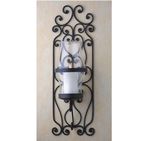Wall Mounted Decoration Metal Candle Holder with Glass