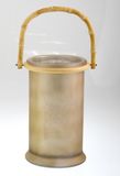 Glass Candle Holder with Bamboo Handle