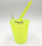 Yellow Drink Cup Shape Glass Smoking Pipes for Smoke Pipe