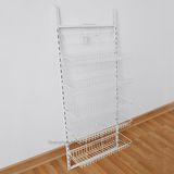 Supermarket Snack Wall Mount Shelf Metallic Wire Beverage Display Stand
