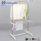 Stainless Steel Single Pole Telscopic Garment Hanger with Racks