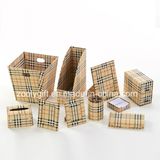 Printed Paper Cardboard Desktop Organizer Office Stationery Set