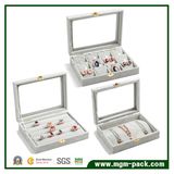 Simple Style Velvet Jewelry Display Tray with Window
