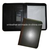Business Zip A4 Leather Presentation Folder with Calculator