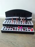 Elegant Large Black Acrylic Lipstick Display Stand, Makup Holder