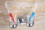 Wall Mounted Brass Double Tumbler Holder Chrome Finish 6307