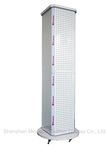 Movable Rotating Mobile Accessories Four-Sided Pegboard Hanging Hook Display Rack/Stand