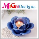 Attractive Blue Flower Shaped Candle Holder for Home Decoration