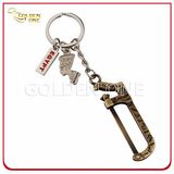 Knife Saw Antique Brass Plated Key Chain with Metal Charm