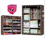 Modern Simple Wardrobe Household Fabric Folding Cloth Ward Storage Assembly King Size Reinforcement Combination Simple Wardrobe (FW-54A)