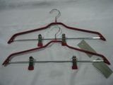 PVC Metal Clothing Hanger with 2 Metal Clips