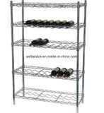 Top Quality 5 Tier Chrome Metal Wine Display Rack Manufacturer