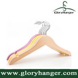 environmental Colorful Wooden Children Clothes Hanger with Notched Shoulders