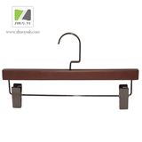 Brown Lotus Wood Bottom / Cloth Hanger with Black Nickel Clips