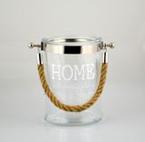 2015 New Glass Lantern with Jute Rope Handle